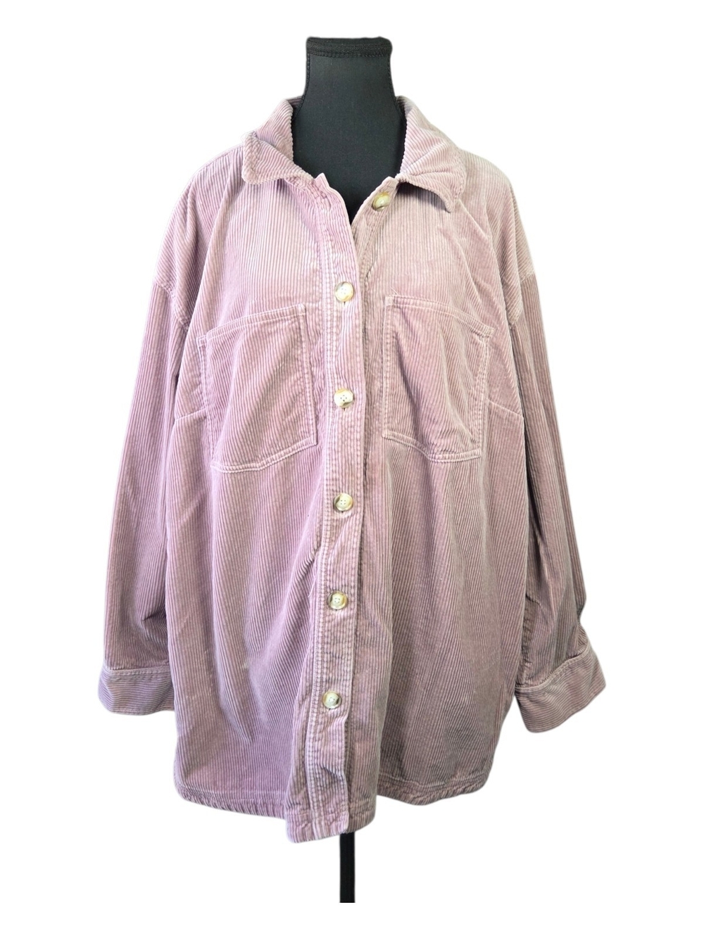 Madewell Mauve Corduroy Button-Front Shacket Size 2X - Picture 2 of 7